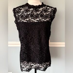 Nanette Lepore Black Lace Top XL